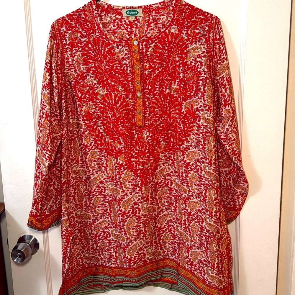 Dolma 100% Silk Boho Tunic – Size S